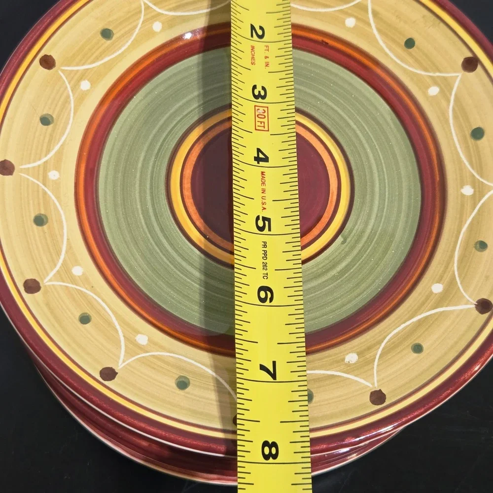 Pier 1 Etrusco Handpainted Salad Plates Set of 6 Luncheon Earthenware Italy 8